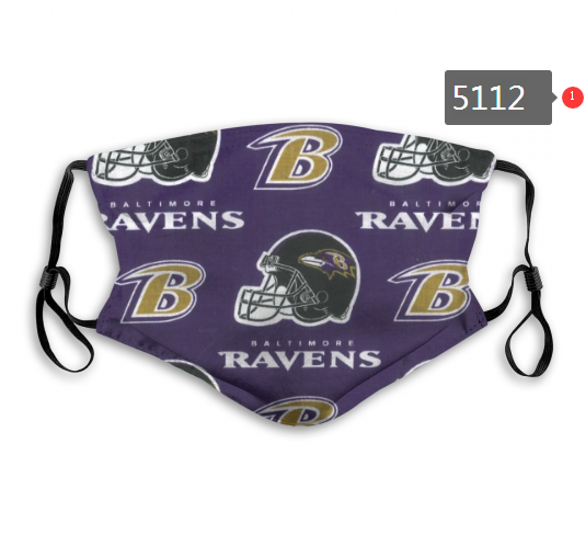 2020 NFL Baltimore Ravens #4 Dust mask with filter->nfl dust mask->Sports Accessory
